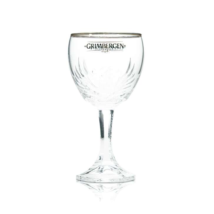 Grimbergen Bier Glas 0,15l Pokal Kelch Tulpe Relief Kontur Phoenix Gläser Mini