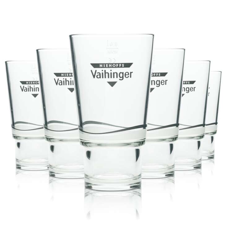 6x Vaihinger Saft Glas 0,4l Longdrink Gl&auml;ser Cocktail Gastro Trinkglas Apfelsaft