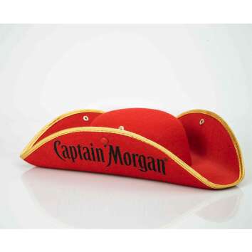 1x Captain Morgan Rum Hut Rot gold Piratenhut