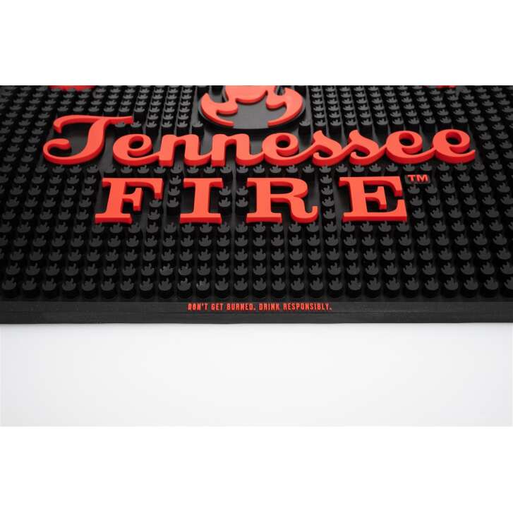 1x Jack Daniels Whiskey Barmatte Fire 4eckig rot