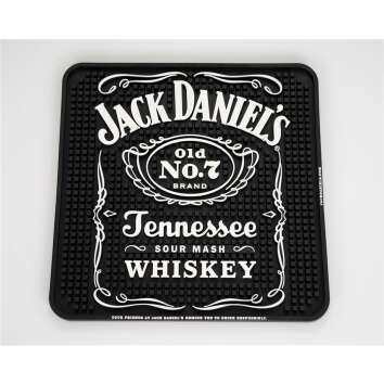 1x Jack Daniels Whiskey Barmatte schwarz 4 eckig