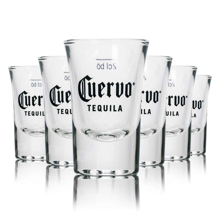 6x Jose Cuervo Tequila Glas Shotglas 2cl Neu Eichstrich Gläser Kurze Bar Stamper 