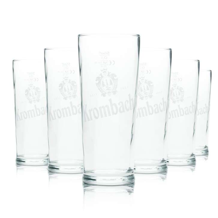 6x Krombacher Bier Glas 0,3l Becher Pokal Gläser Gastro Bar Kneipe Willi Beer
