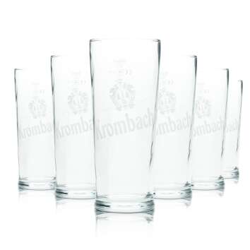 6x Krombacher Bier Glas 0,3l Becher Pokal Gläser...