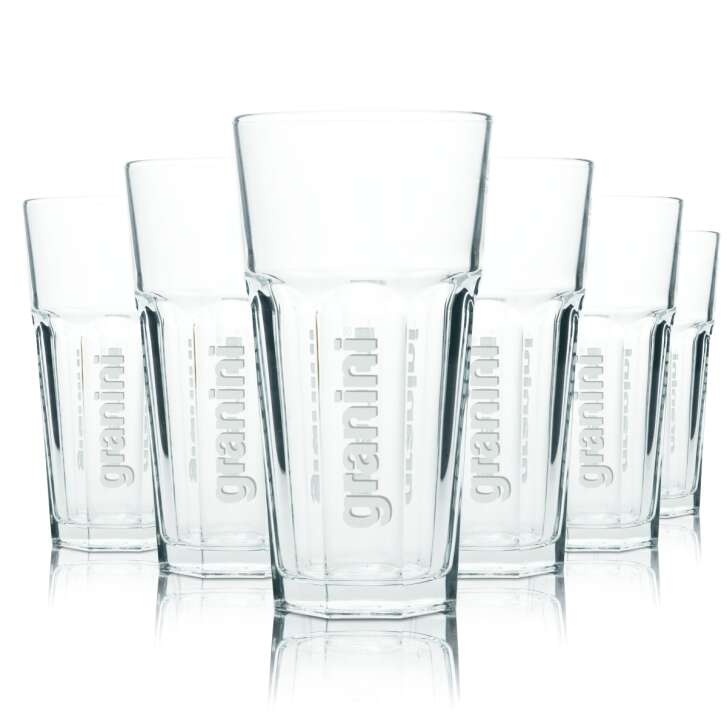 6x Granini Saft Glas 0,5l Longdrink V-Form Willi Gastro Cocktail Magnum Gläser