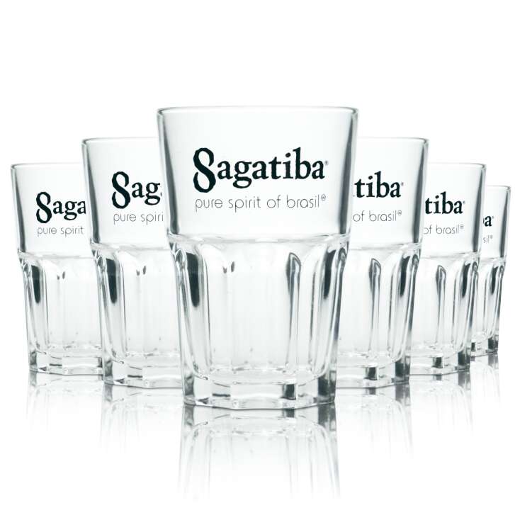 6x Sagatiba Glas 0,35l Longdrink Cocktail Cachaca Gläser Gastro Mojito Bar