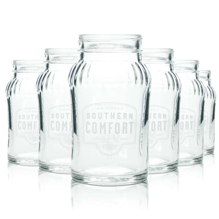 6x Southern Comfort Whiskey Glas 0,33l Longdrink Cocktail Gläser Jar Einmach Bar