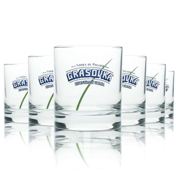 6x Grasovka Vodka Glas 0,2l Tumbler Longdrink Gläser Gastro Bar Polen Party