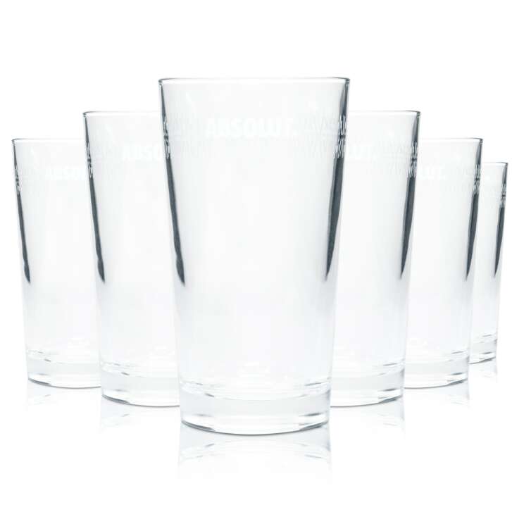 6x Absolut Vodka Glas 0,3l Becher Elyxir Tumbler Longdrink Cocktail Gläser