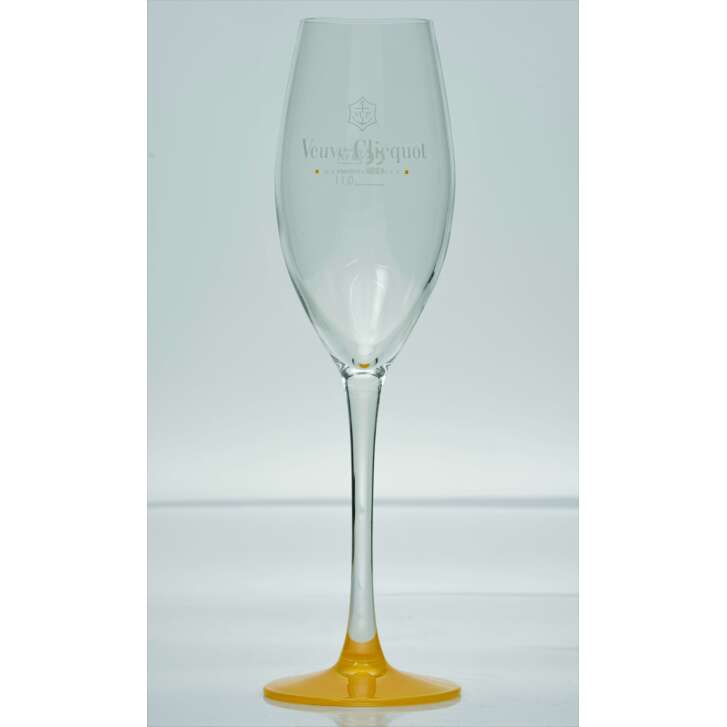 6x Veuve Clicquot Champagner Glas Flöte mit orangenem Fuß