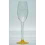6x Veuve Clicquot Champagner Glas Fl&ouml;te mit orangenem Fu&szlig;