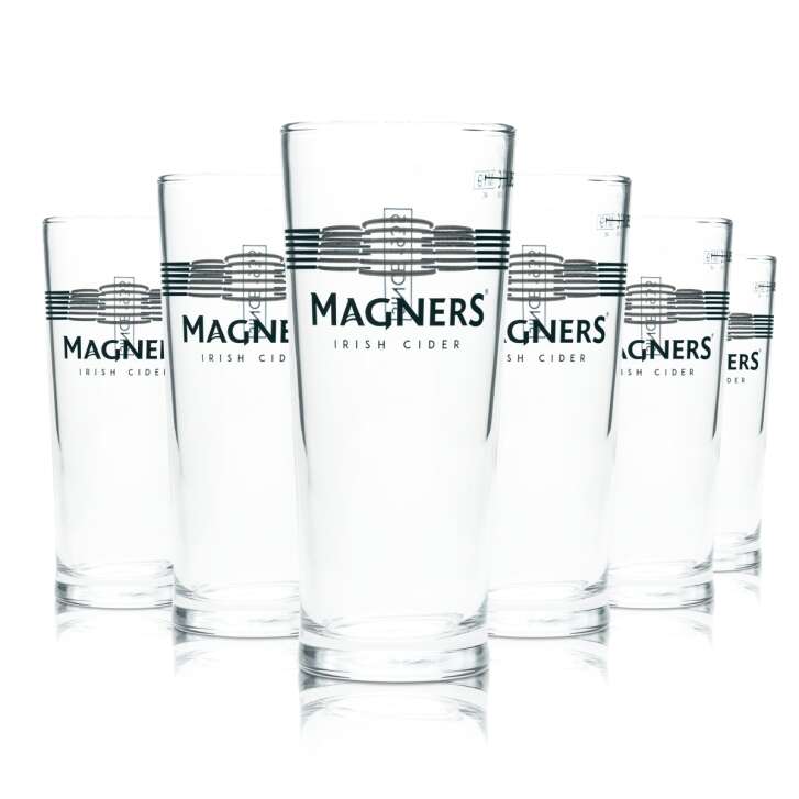 6x Magners Bier Glas 0,25l Pokal Becher Gläser Irish Cider Pint Beer Half Pint