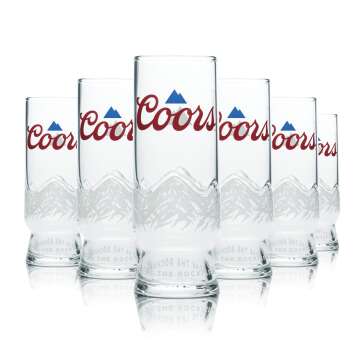 6x Coors Bier Glas 0,25l Pokal Becher Tulpe England UK...