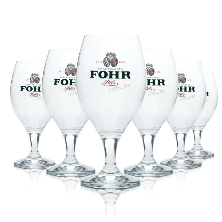 6x Fohr Bier Glas 0,4l Pokal Tulpe Becher Gläser Brauerei Gastro Bar Pils Beer