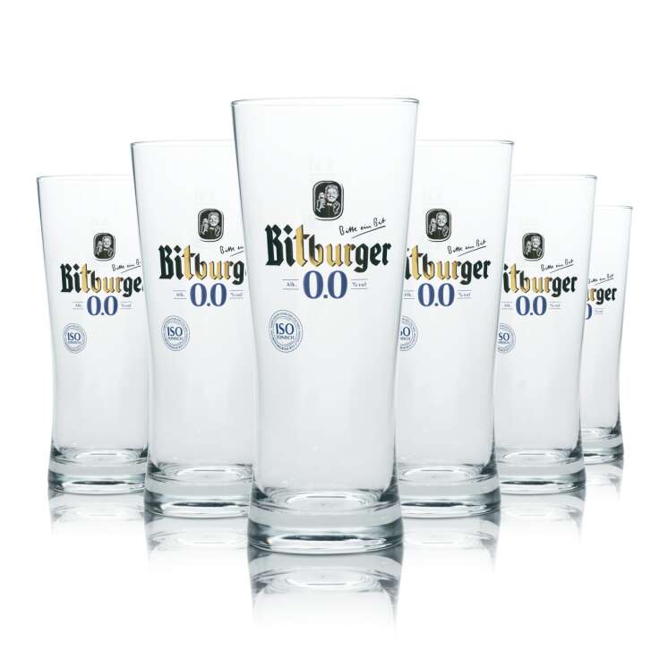 6x Bitburger Bier Glas 0,3l Becher Pokal Tulpe Gläser Alkoholfrei Gastro Bar