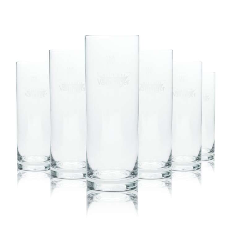 6x Vaihinger Saft Wasser Glas 0,4l Becher Stange Rund Gläser Gastro Longdrink