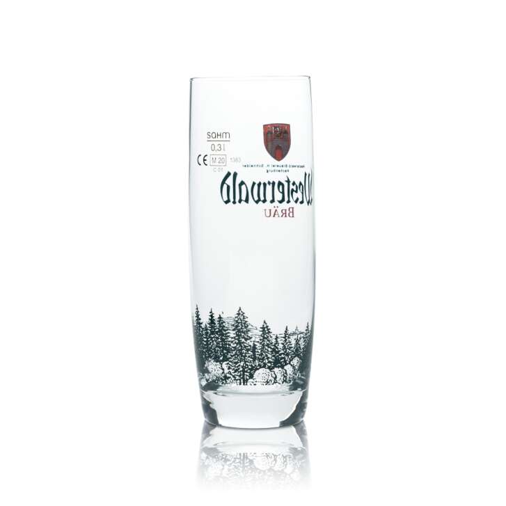 6x Westerwald Bräu Bier Glas 0,3l Becher Stange Pokal Gläser Brauerei Gastro Bar
