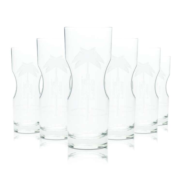 6x Afri Cola Softdrink Glas 0,3l Becher Longdrink Gläser Kontur Gastro Limo