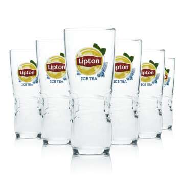 6x Lipton Eistee Glas 0,3l Becher Kontur Longdrink...