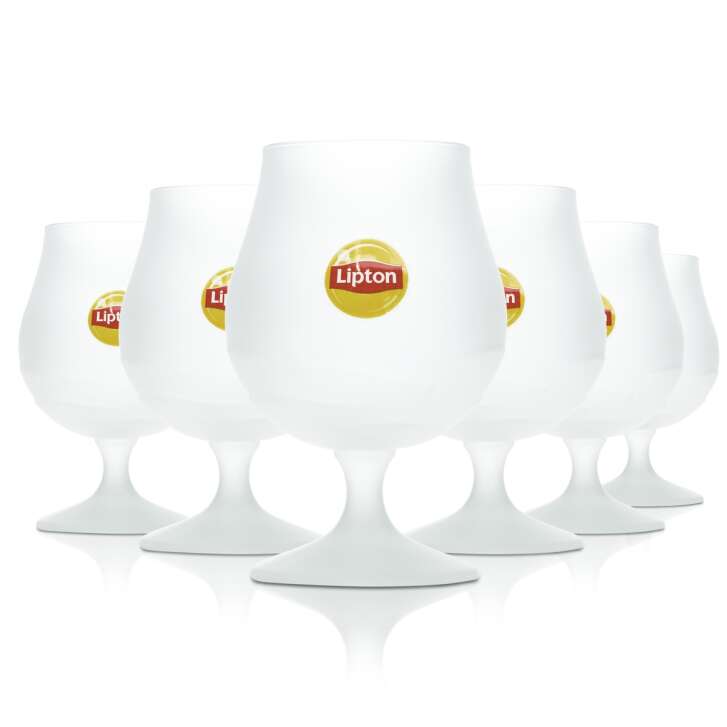 6x Lipton Eistee Glas 0,3l Tulpe Kelch Pokal Frosted Longdrink Cocktail Gläser