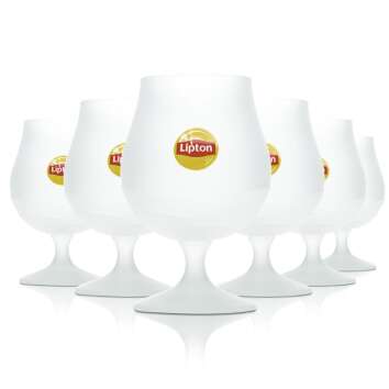 6x Lipton Eistee Glas 0,3l Tulpe Kelch Pokal Frosted...