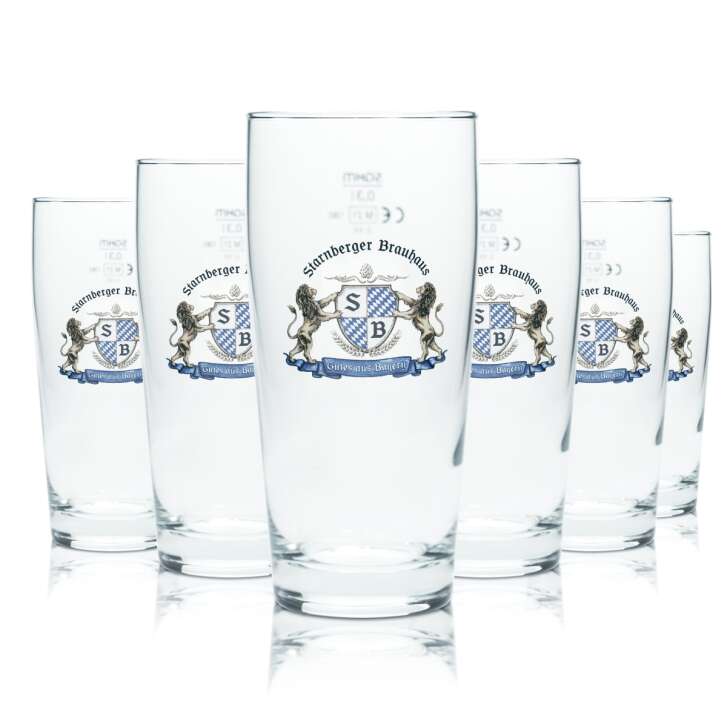 6x Starnberger Brauhaus Bier Glas 0,3l Becher Pokal Brauerei Gläser Gastro Bar