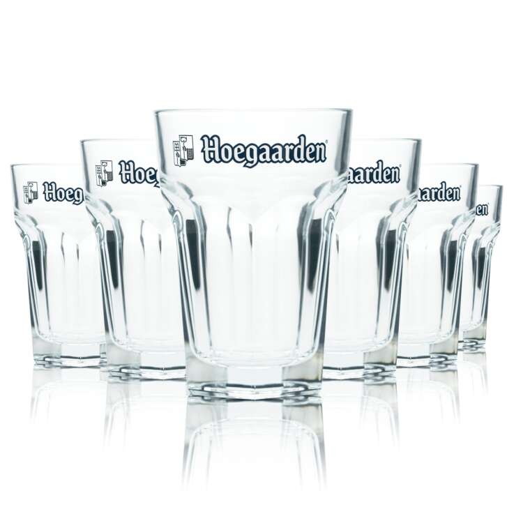 6x Hoegaarden Bier Glas 0,25l Becher Pokal Gläser Gastro Bar Kneipe Wit Pint