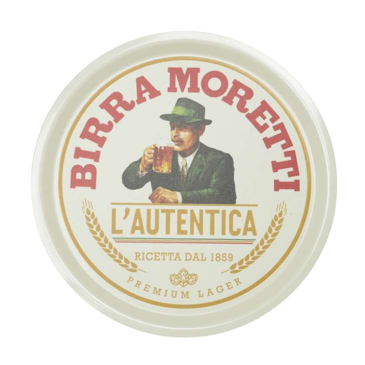 Birra Moretti Bier Tablett Servier Kellner Gläser Gastro Brett Tableau Italien