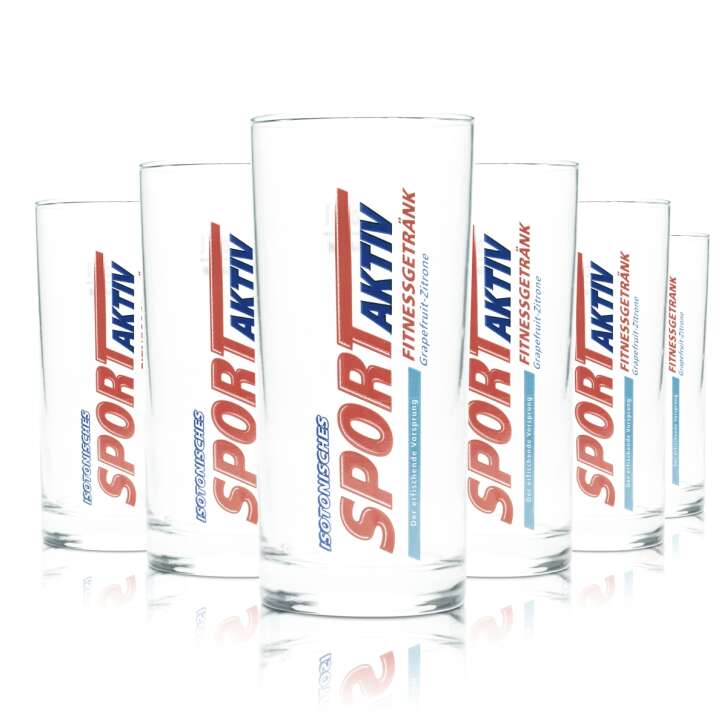 6x Bad Driburger Wasser Glas 0,2l Becher Sport Aktiv Isotonisch Gläser Fitness