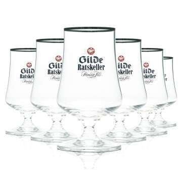 6x Gilden Pilsener Bier Glas 0,3l Pokal Tulpe Kelch...