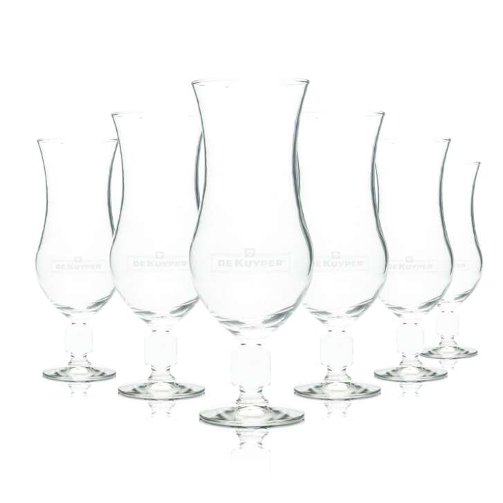 6x De Kuyper Likör Glas 0,4l Cocktail Longdrink Kelch Gläser Hurricane Bessen