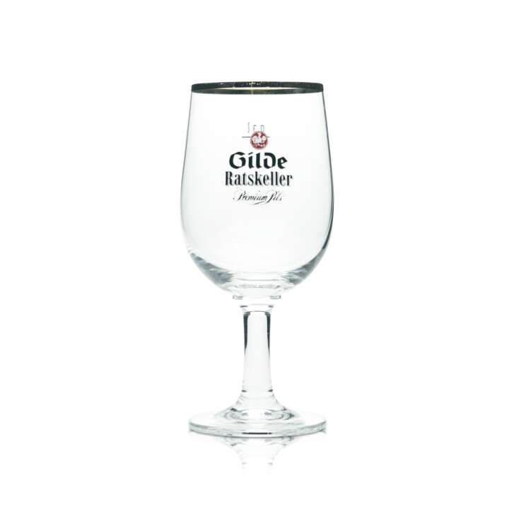 6x Gilden Pilsener Bier Glas 0,3l Pokal Tulpe Ratskeller Goldrand Gläser Brauer