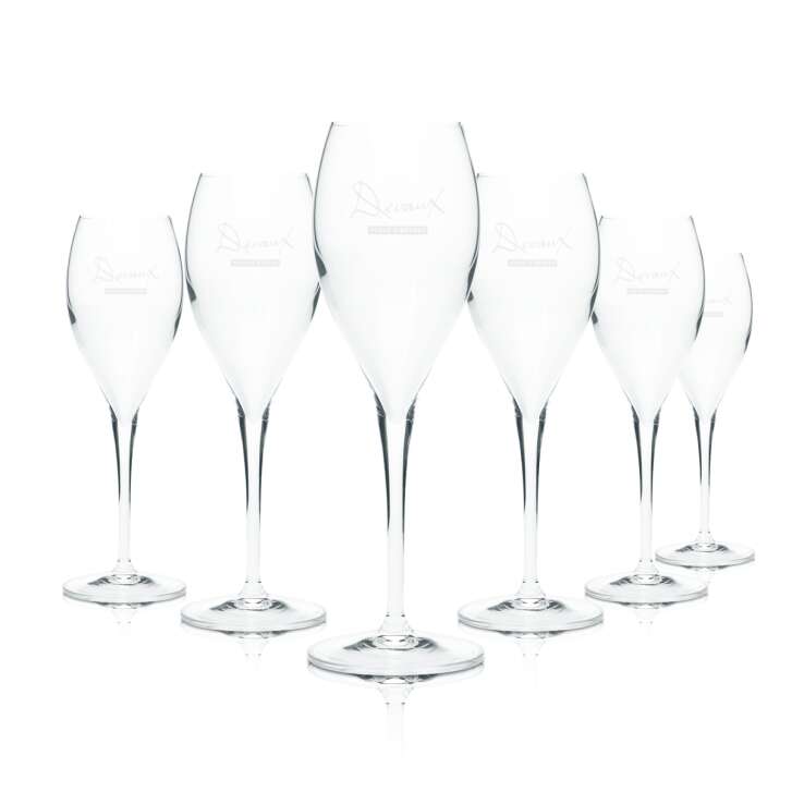 6x Devaux Champagner Glas 0,1l Flöte Schale Wein Sekt Gläser France Veuve Bar