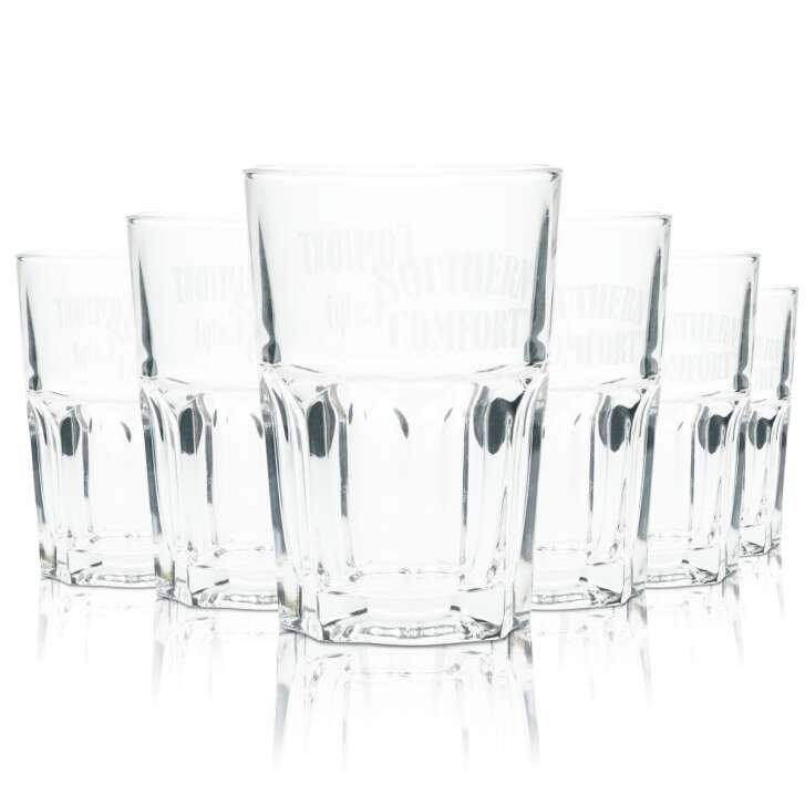 6x Southern Comfort Whiskey Glas 0,3l Longdrink Kontur Gläser Bourbon Likör Bar