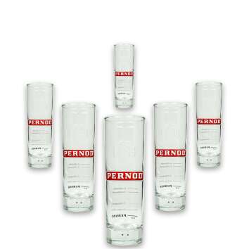 6x Pernod French Sour Glas Longdrink rund d&uuml;nn