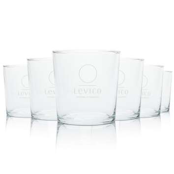 6x Levico Wasser Glas 0,2l Tumbler Becher Soda Mineral...