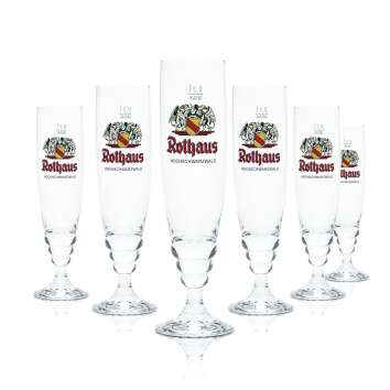 6x Rothaus Bier Glas 0,2l Pokal Tulpe Kontur Gläser...