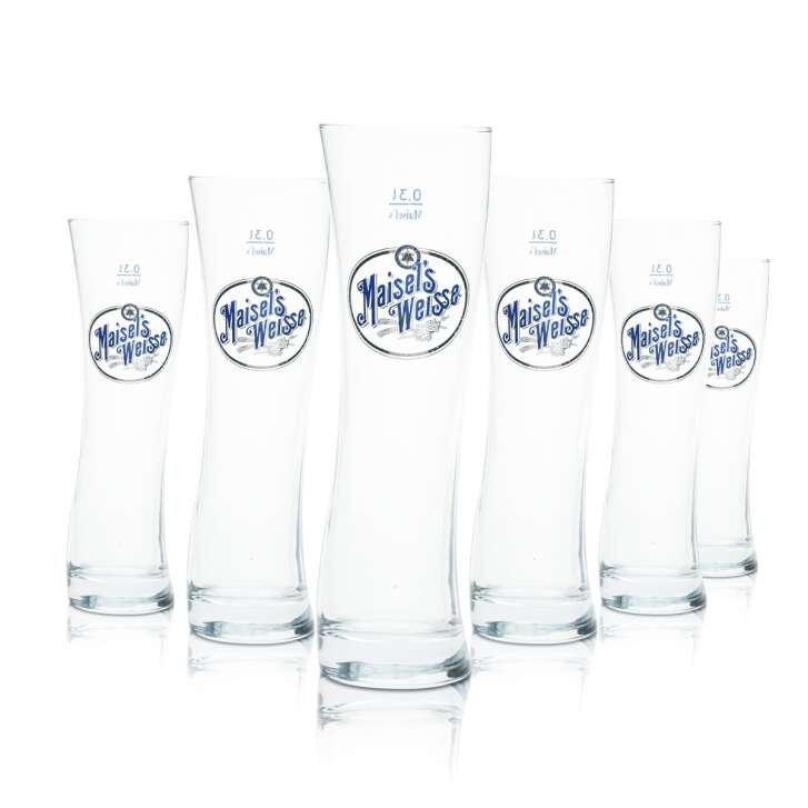 6x Maisels Weisse Bier Glas 0,3l Design Pokal Gläser Weizen Hefe Gastro Bayreuth