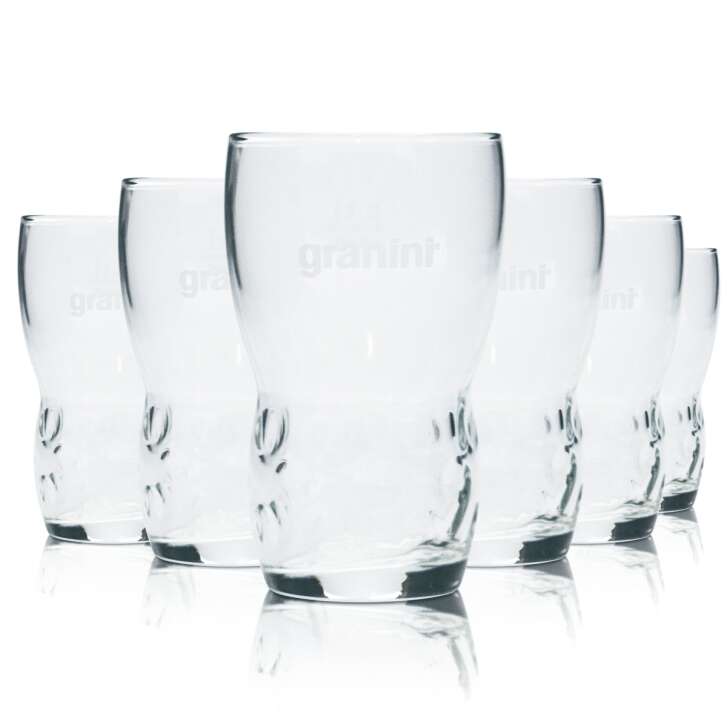 6x Granini Glas 0,1l Becher Tumbler Kontur Relief Saft Gläser Geeicht Gastro Bar