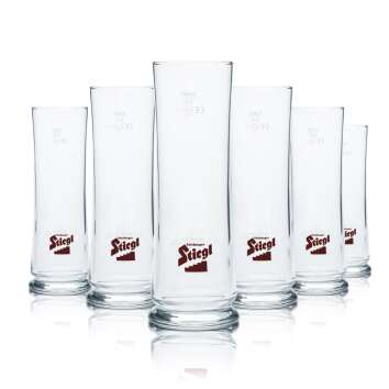 6x Stiegl Glas 0,3l Stange Pokal Becher Gläser...
