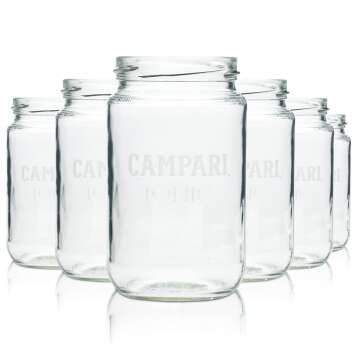 6x Campari Glas Jar 0,3l Tonic Longdrink Cocktail Einmach...