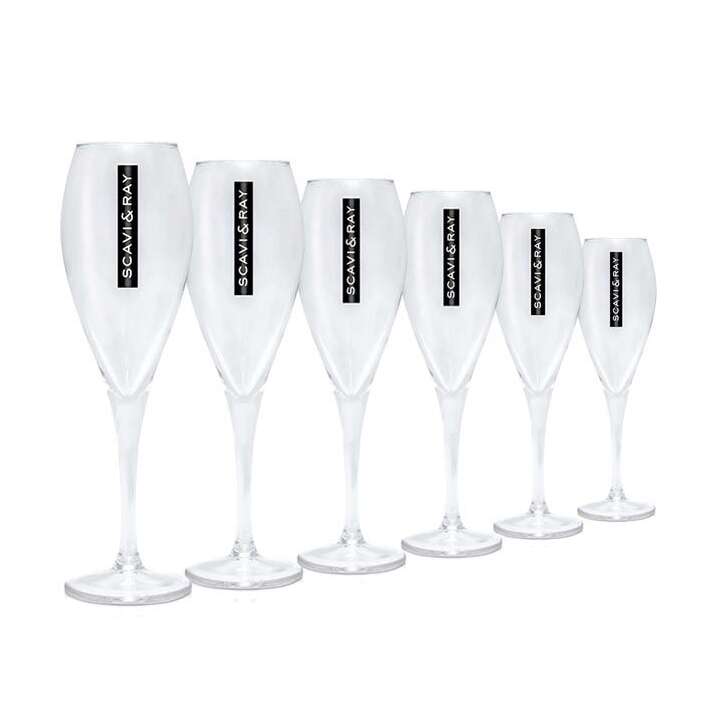 6x Scavi & Ray Sekt Glas 0,1l Flöte Kelch Prosecco Champagner Flute Friz Gläser