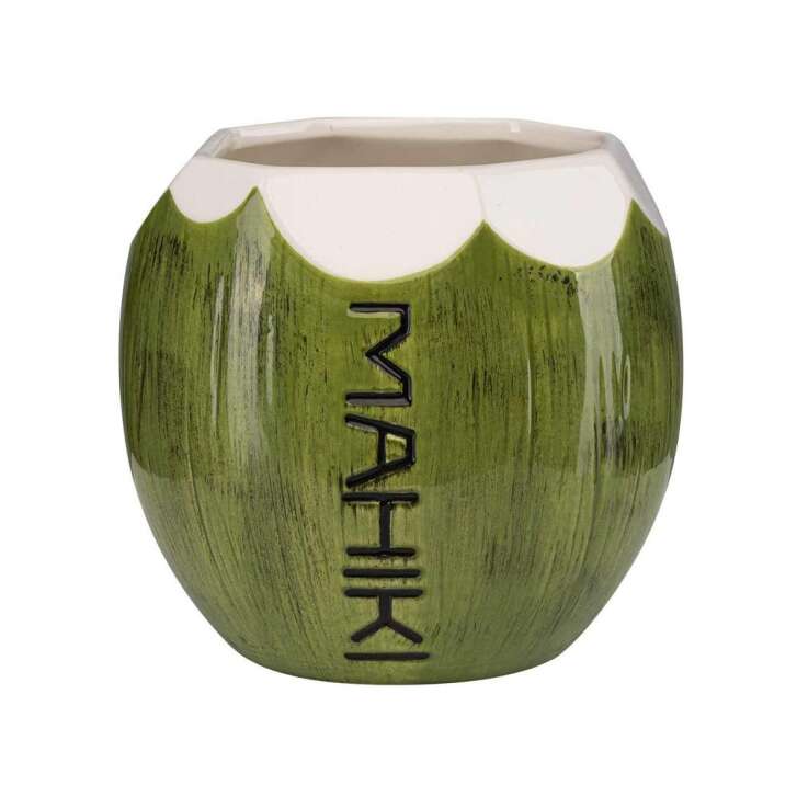 6x Mahiki Rum Glas 0,35l Kokosnuss Becher Cocktail Gläser Tiki Karibik Coconut