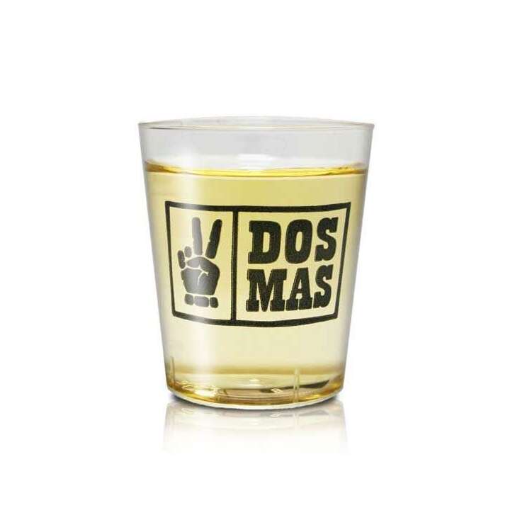 50x Dos Mas Tequila Kunststoff 2cl Shot Kurze Stamper Schnaps Becher Gläser Bar