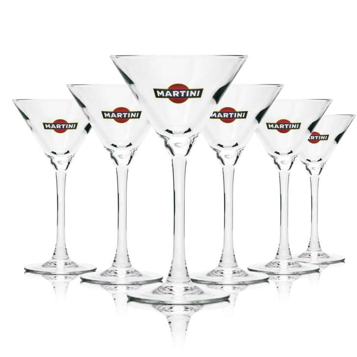 6x Martini Wermut Glas Schale Cocktail