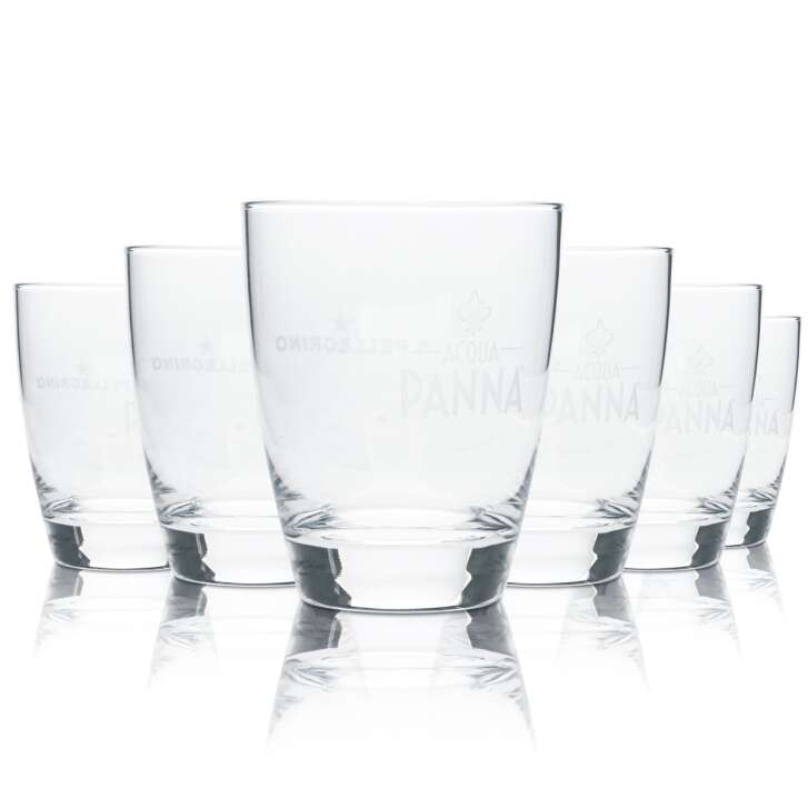 6x San Pellegrino Wasserglas 0,3l Tumbler Becher Acqua Pana Gläser Gastro Bar IT